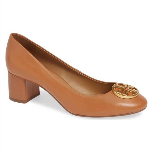 TORY BURCH Shoes - NEW TORY BURCH women's chelsea nappa pumps in brown leather